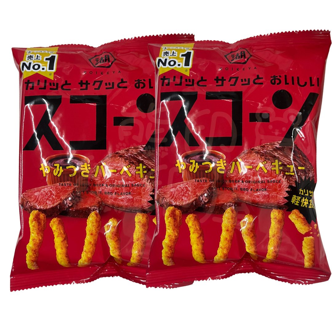 湖池屋粟米條-BBQ牛肉味 73GX2 (新舊包裝隨機發貨)