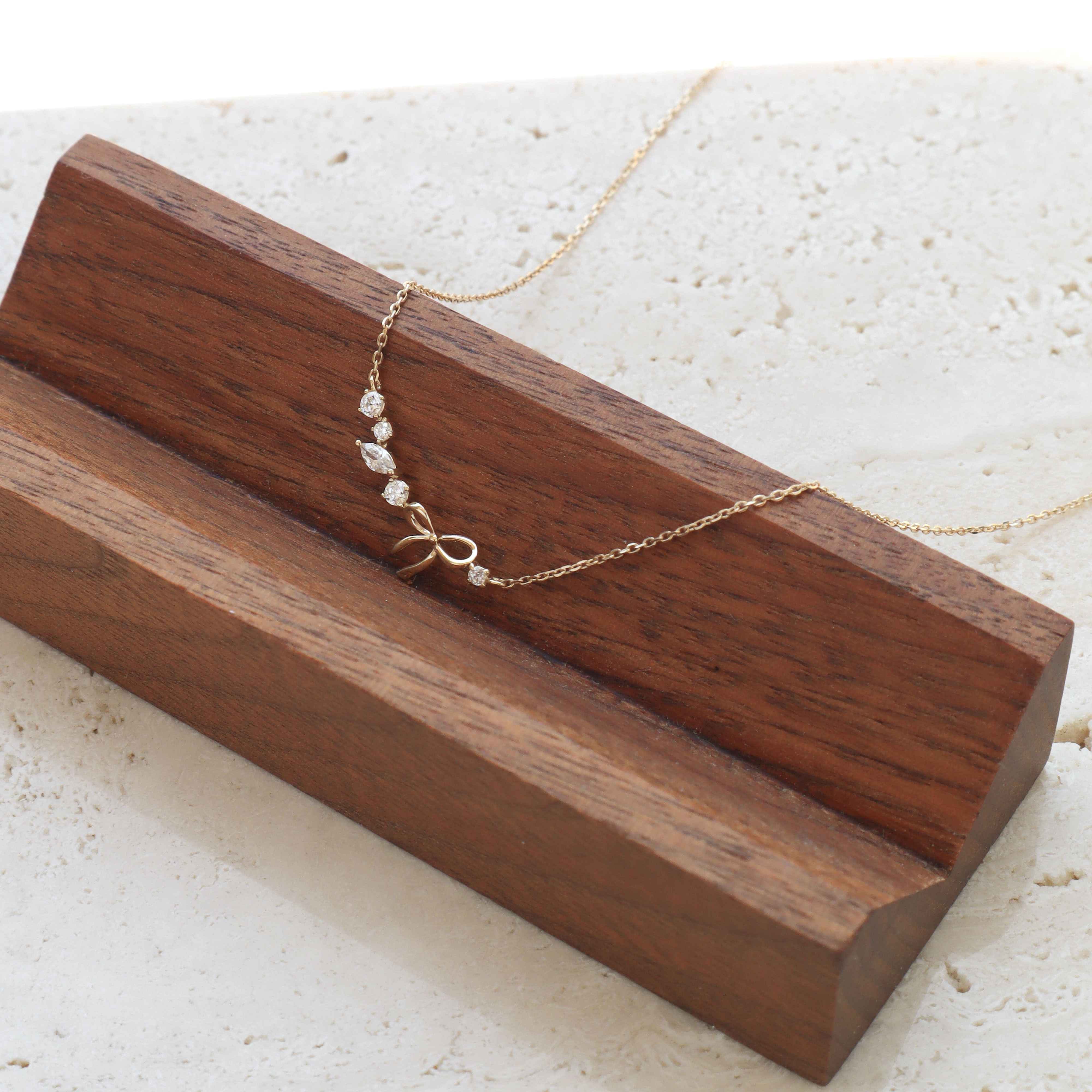 10K/氣質細蝴蝶結項鍊