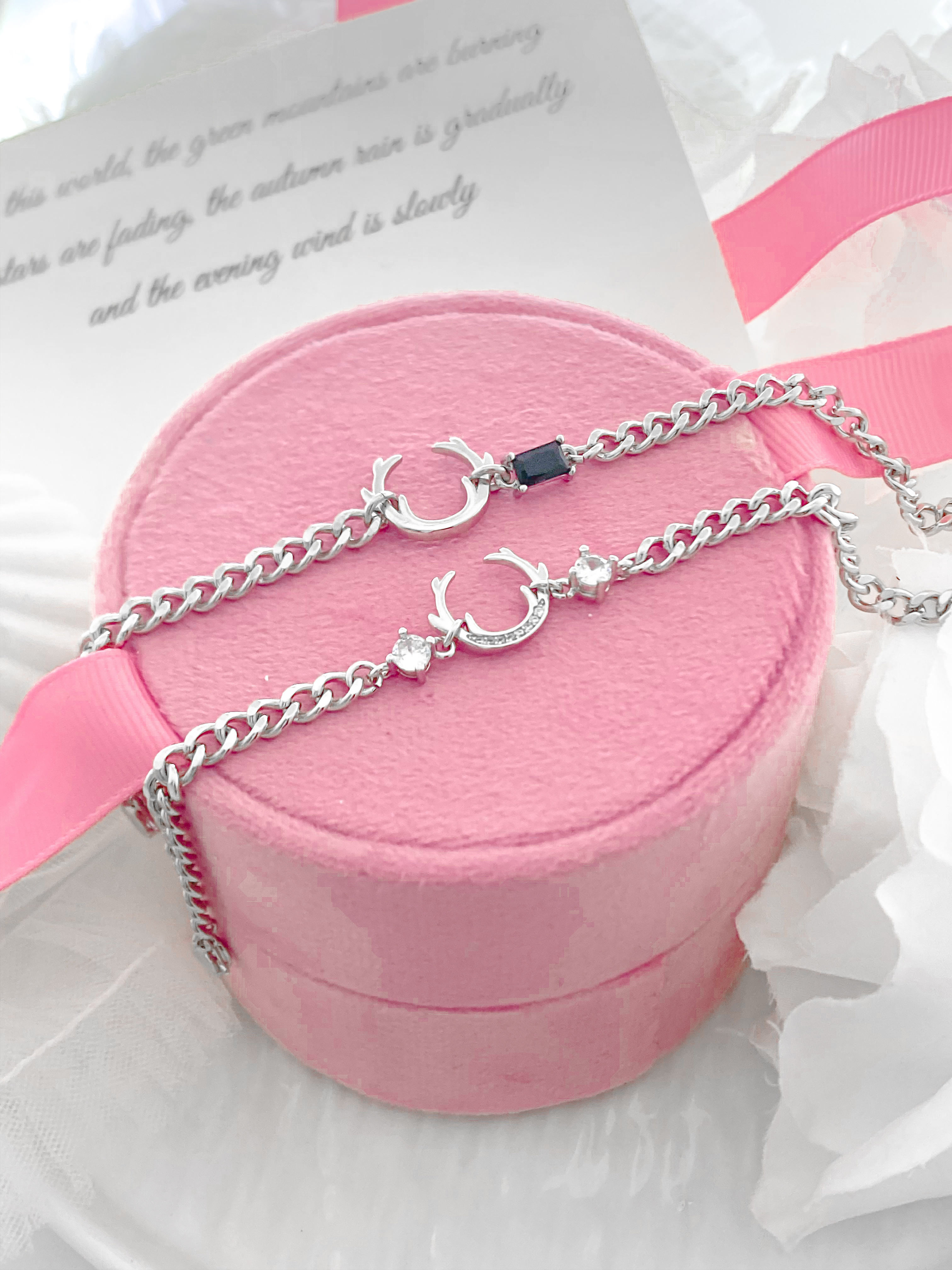 「靈犀」情侶手鏈 | S925純銀或鍍銀 | 免費刻字