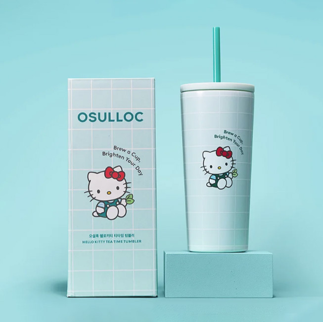 限量聯名!! 韓國 osulloc × kitty 隨行杯 550ml