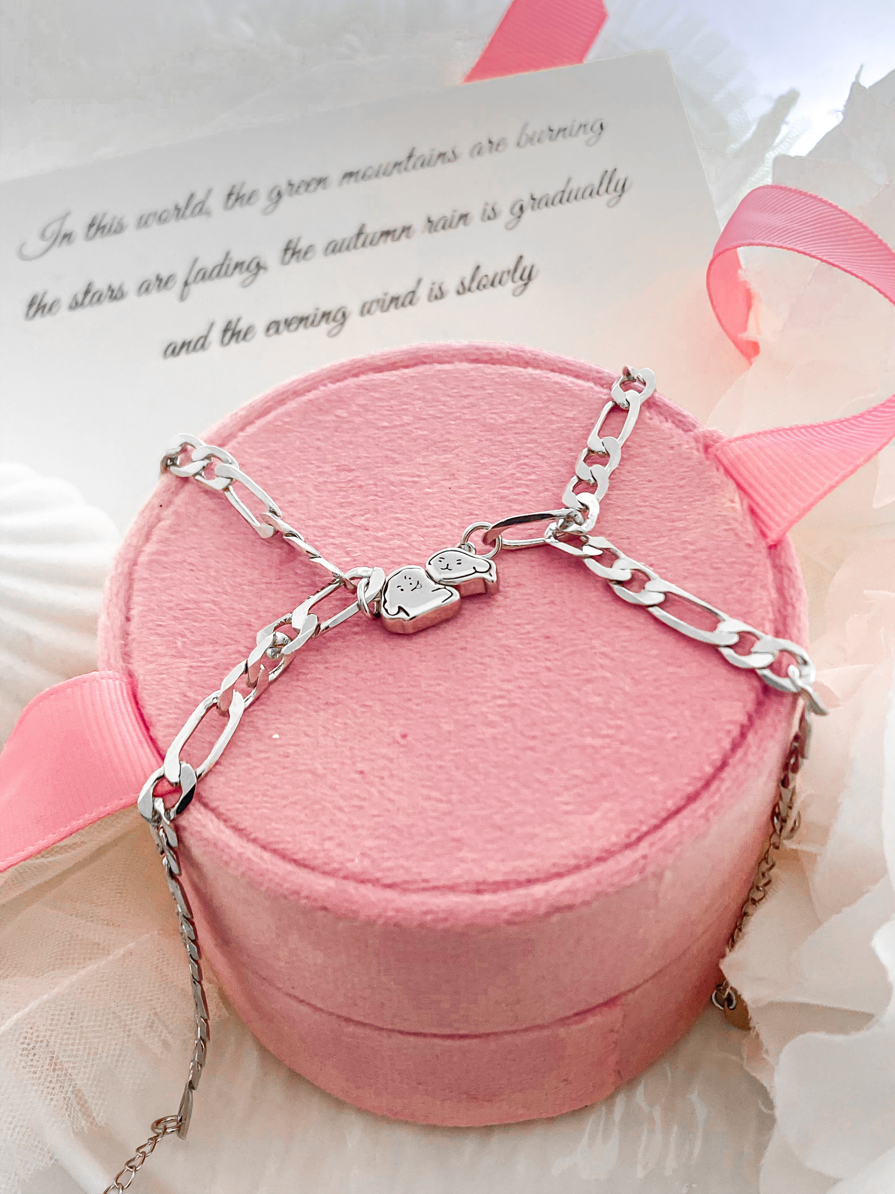 「攔住狗仔」情侶手鏈 | 鍍銀 | 免費刻字