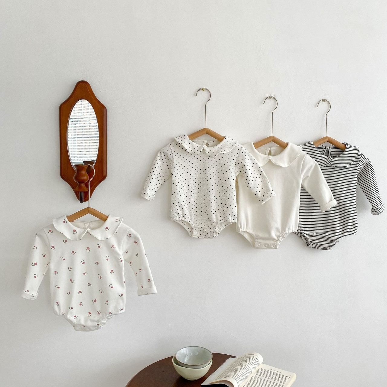 娃娃領長袖包屁衣