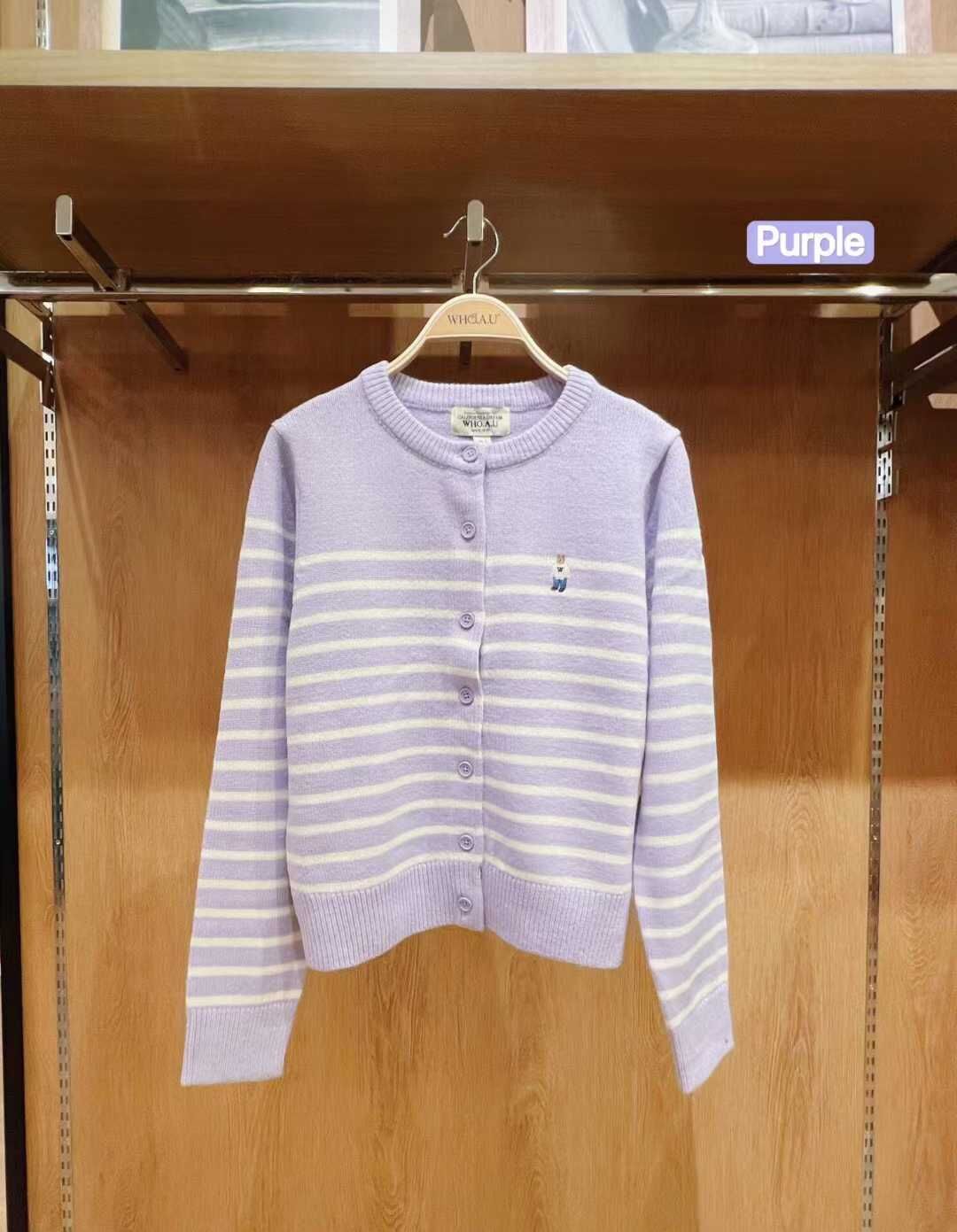 【預購】AKR082605 WHO.A.U 女裝間條款毛衣開衫 (WHCKF4913F)