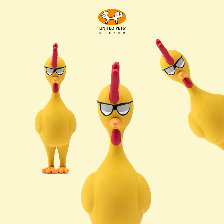 United Pets Chick'n Fun Dan Blues Dog Toy (Yellow)  (8*26*6cm)