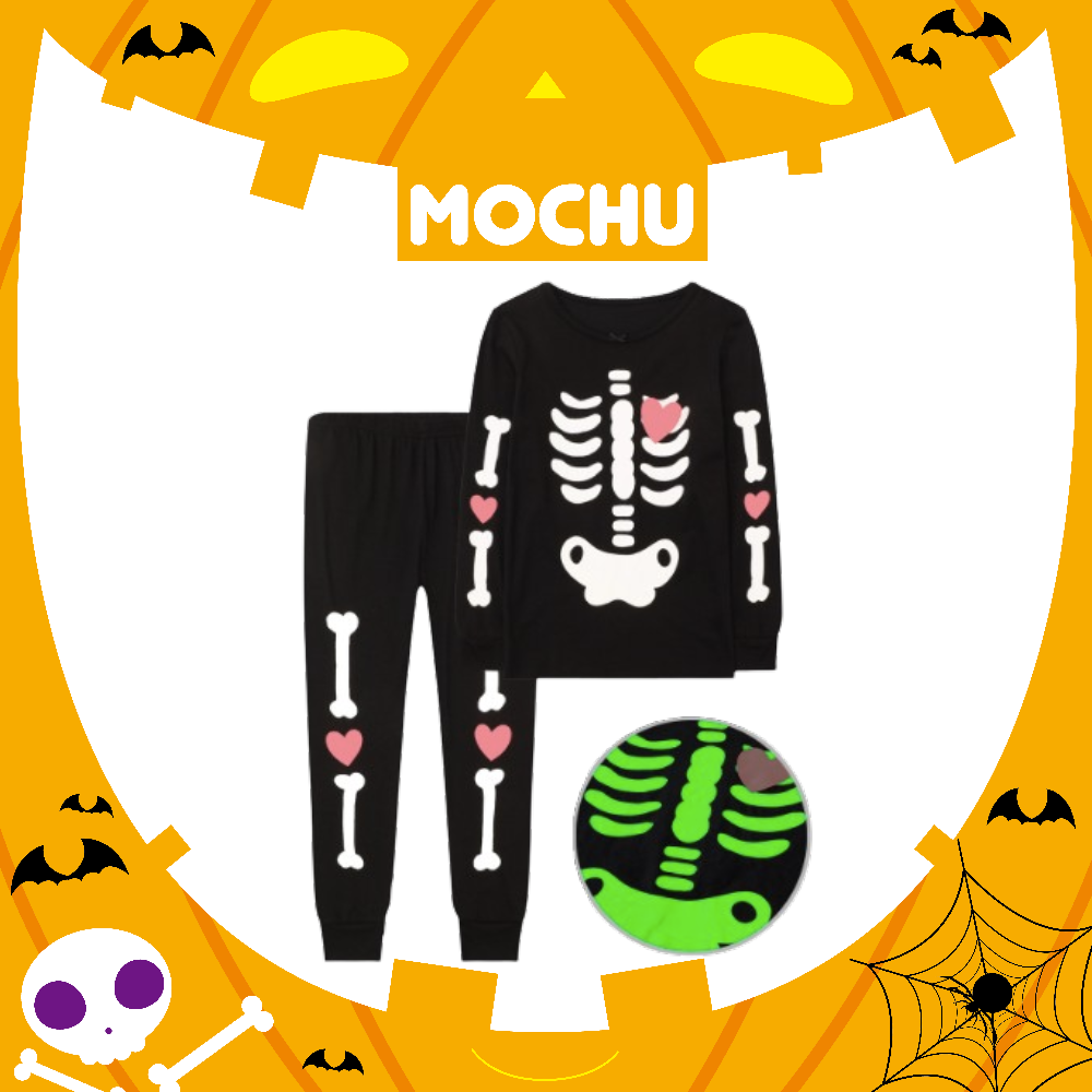 (90cm現貨)愛心心臟夜光骷髏家居服