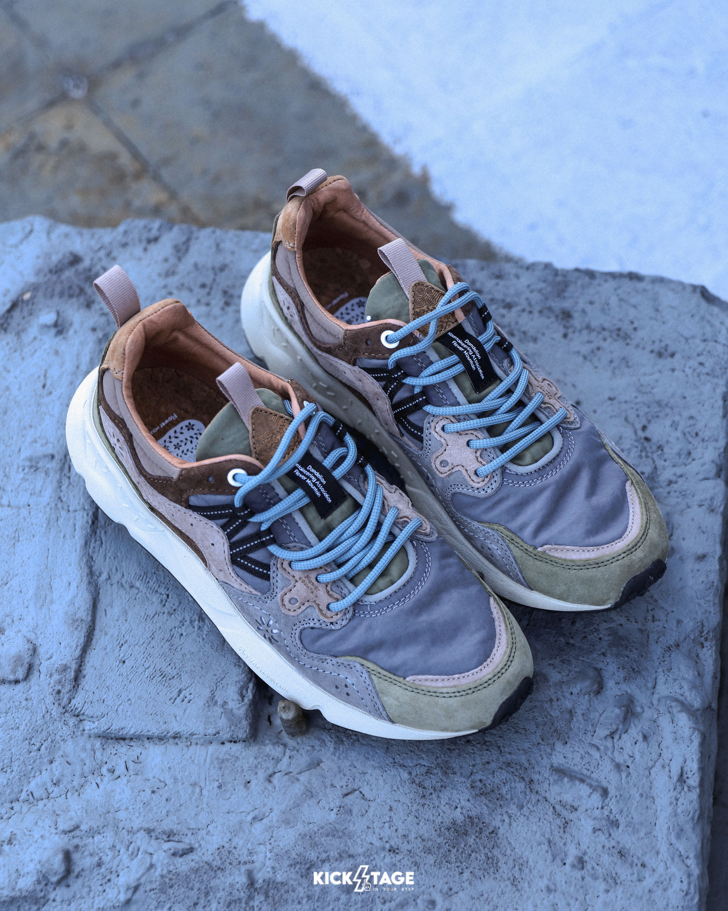 男鞋 Flower MOUNTAIN 山霧花野 YAMANO 3 山野3 淺灰色 戶外 皮革 多層次拼接 軟木鞋墊 耐磨橡膠大底 休閒鞋【FM2589213】