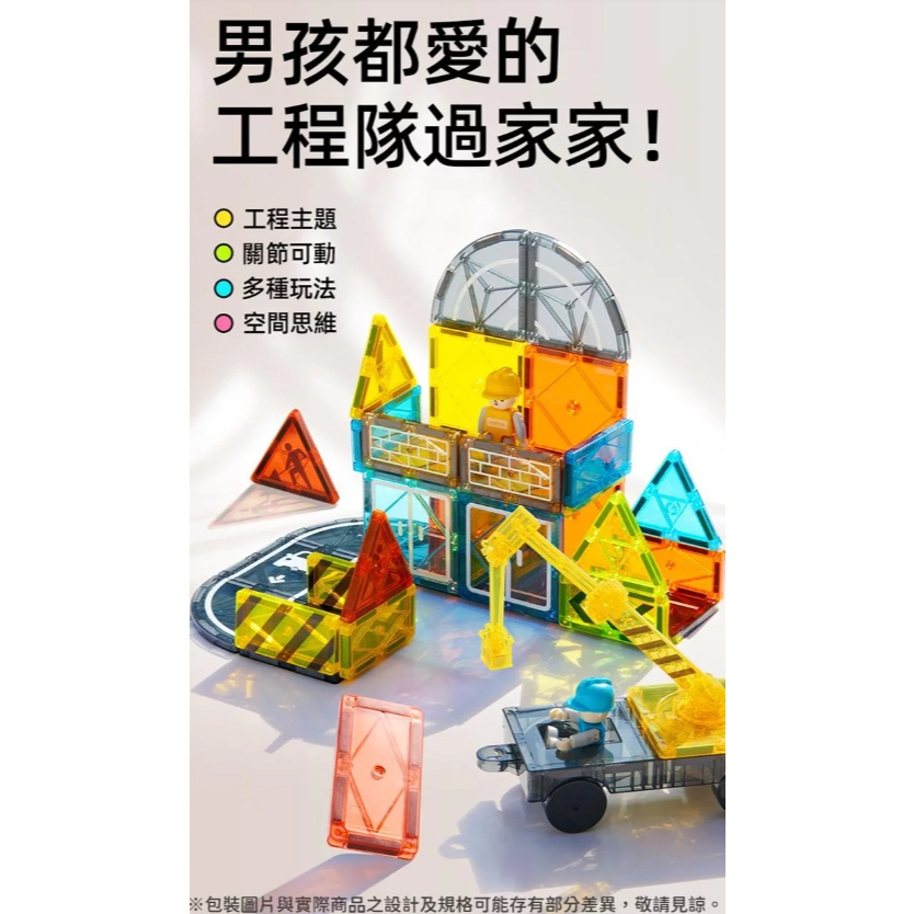 【樂森藥局】mideer 多彩透光磁力片 - 建築工程(36PCS)