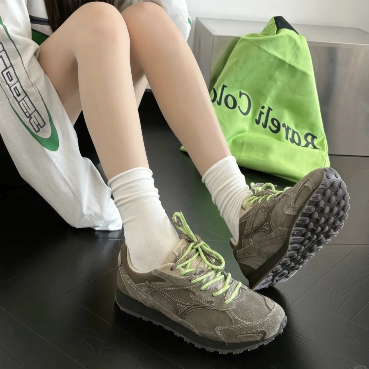 MIZUNO LG 60S 2K 橄欖綠 雙鞋帶 德訓鞋 休閒 復古 美津濃 D1GH242106