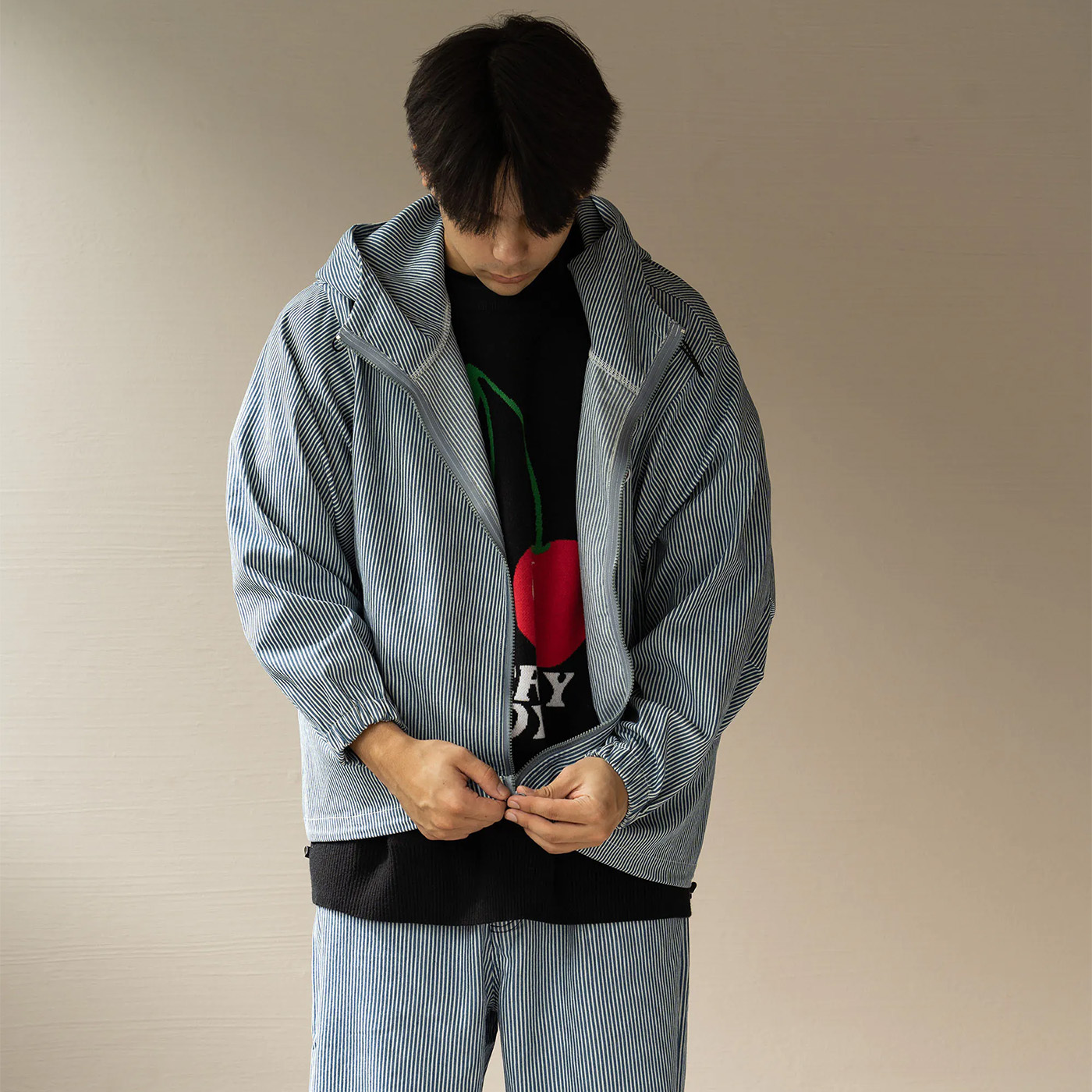 CHERRYBOY STRIPE ZIP JACKET【CB24033】