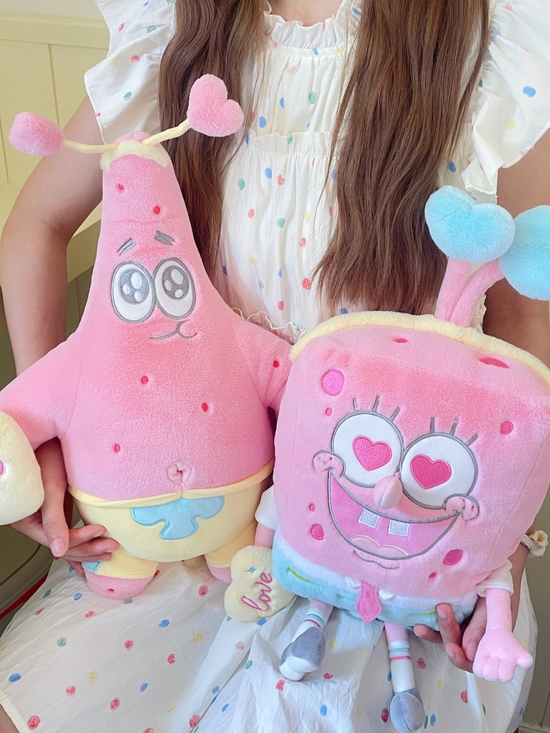 <七夕限定> 海綿寶寶 派大星 毛絨公仔 粉色