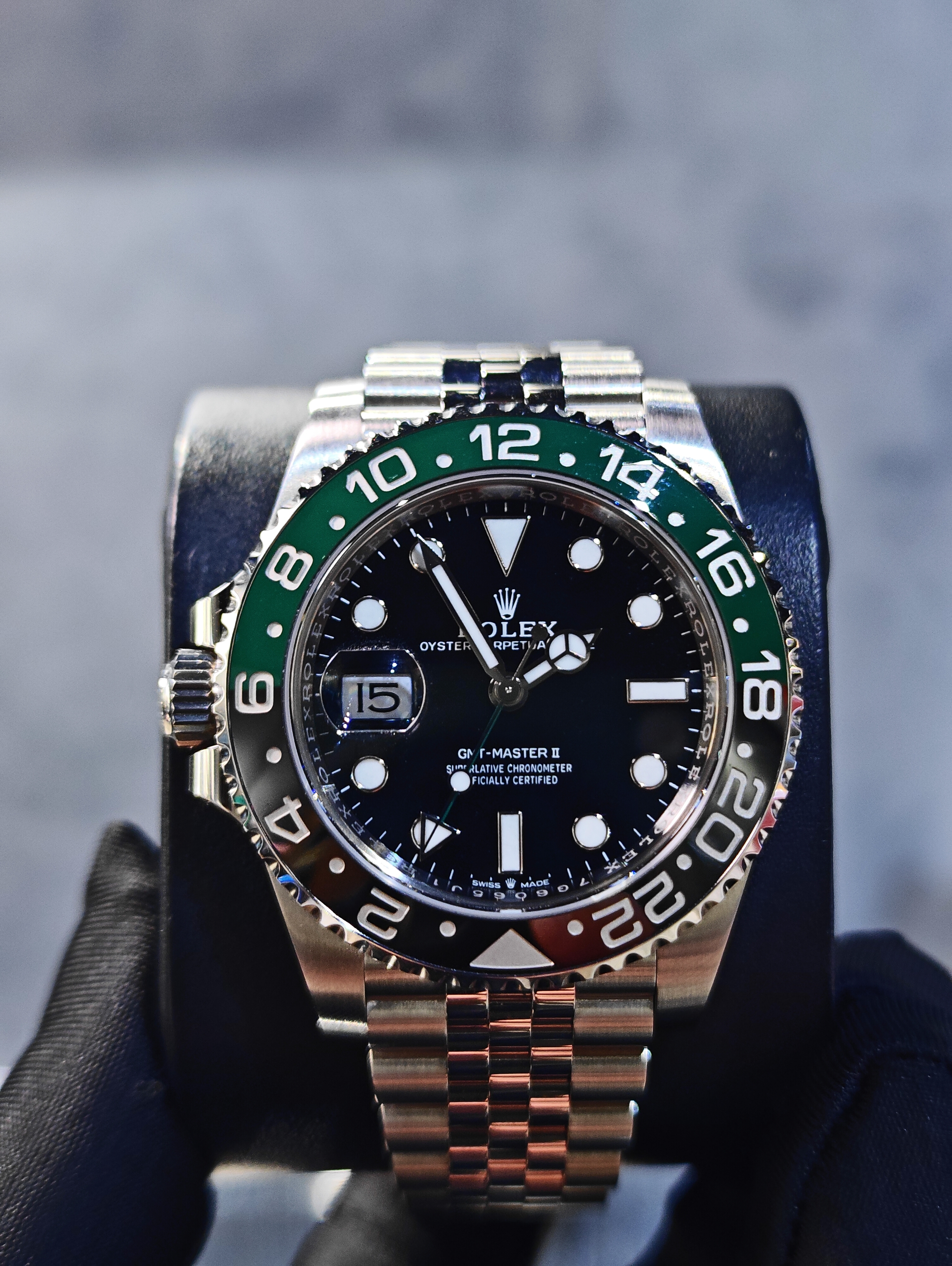 BRAND NEW ROLEX 126720vtnr 126720 GMT-MASTER II BLACK DIAL GREEN HAND SPRITE JUBILEE 40mm m126720vtnr-0002