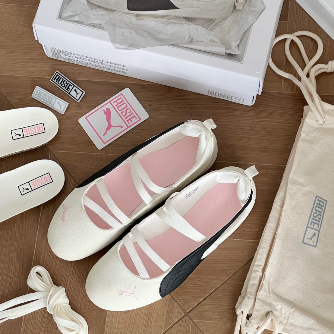 Rosé朴彩英 x Puma Rosie speedcat Ballet 聯名款 綁帶 芭蕾 賽車鞋 白粉 404395-01