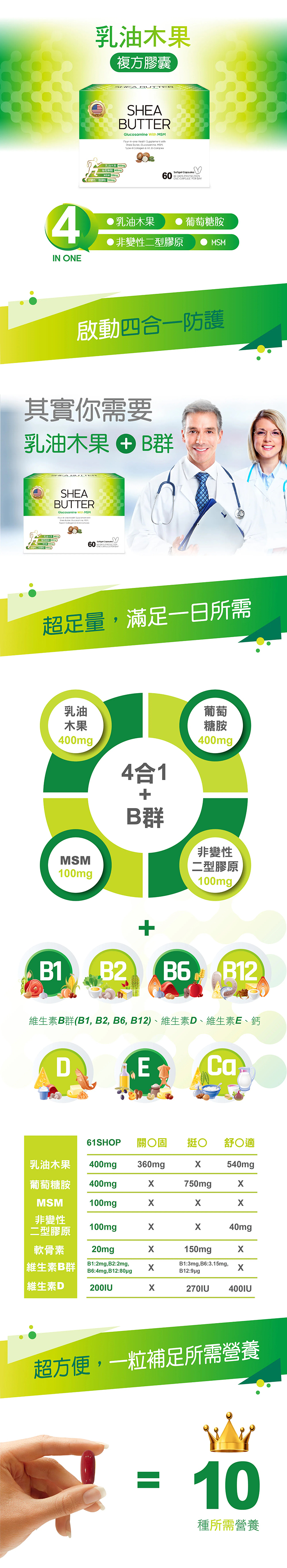 61Shop,乳油木果4合1軟膠囊