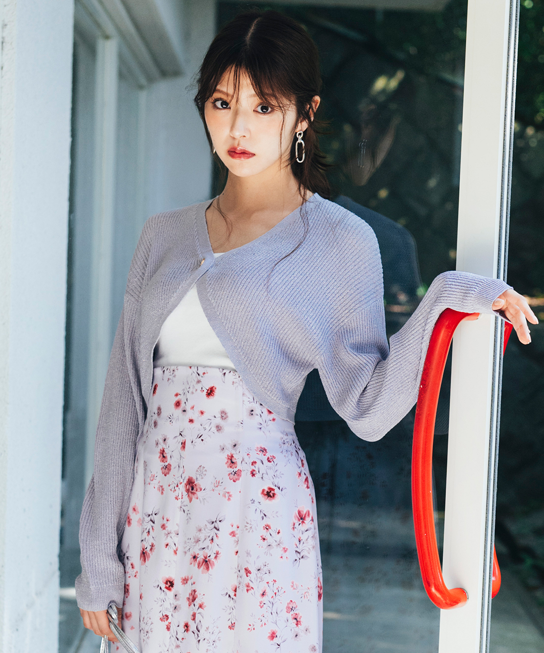 [預購] 折扣 LILLIAN CARAT 銀絲短版開襟針織外套