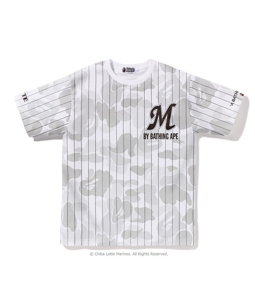 2025AW A BATHING APE BAPE CHIBA LOTTE MARINES UNIFORM TEE 千葉 羅德 海洋隊 條紋 短T 現貨 1L73109920