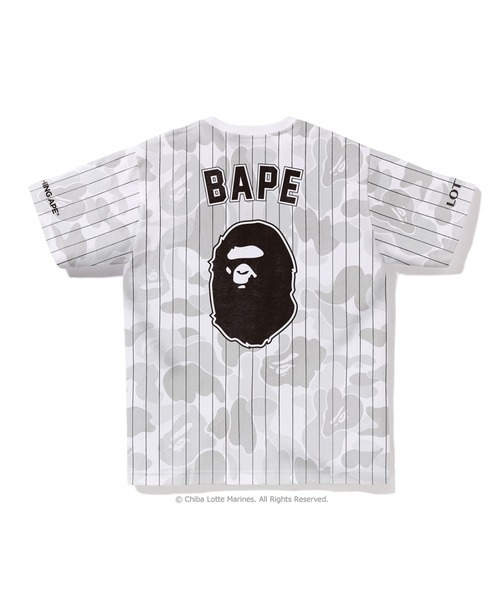 2025AW A BATHING APE BAPE CHIBA LOTTE MARINES UNIFORM TEE 千葉 羅德 海洋隊 條紋 短T 現貨 1L73109920
