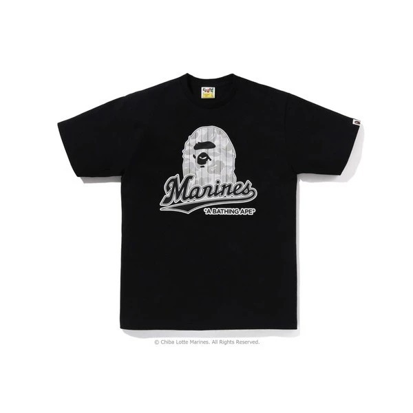 2025AW A BATHING APE BAPE CHIBA LOTTE MARINES LOGO TEE 千葉 羅德 海洋隊 大頭 短T 現貨 1L73110921