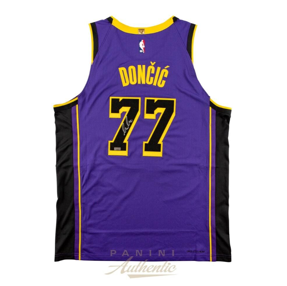 Luka Doncic Autographed Los Angeles Lakers Purple Statement Edition Authentic Jersey