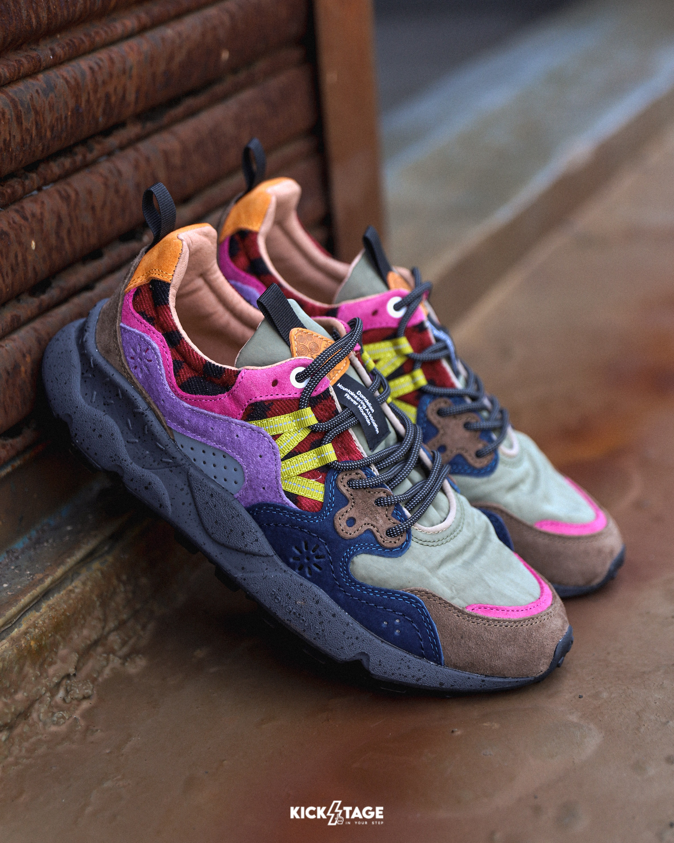 男鞋 Flower MOUNTAIN 山霧花野 YAMANO 3 山野3 淺綠色 戶外 皮革 多層次拼接 軟木鞋墊 耐磨橡膠大底 休閒鞋【FM2589224】