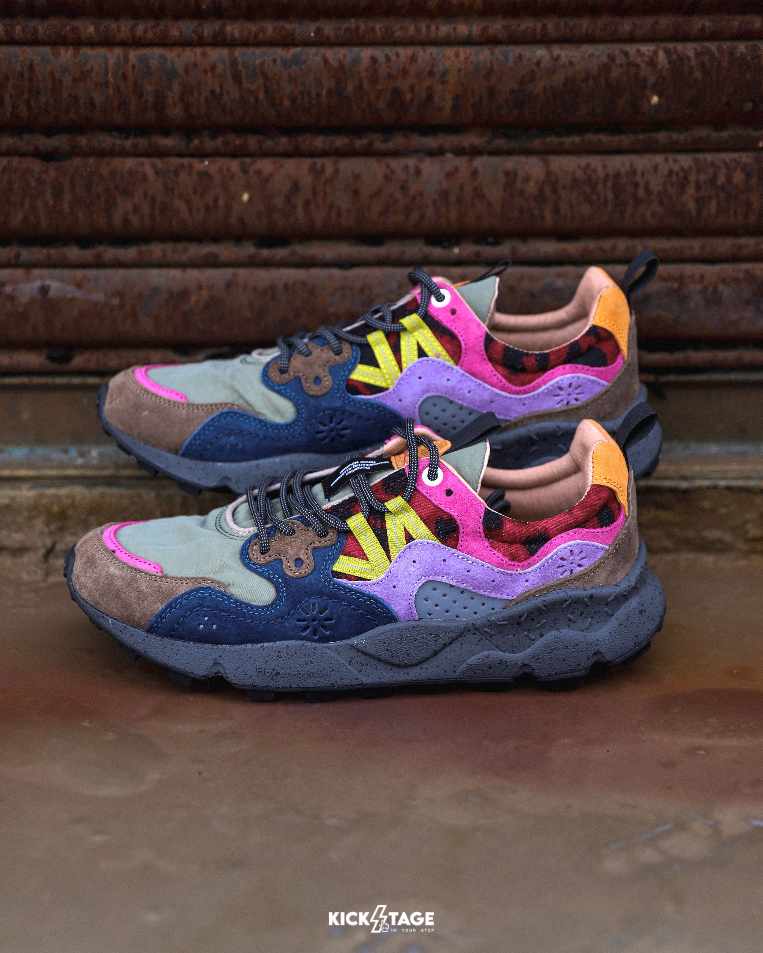 男鞋 Flower MOUNTAIN 山霧花野 YAMANO 3 山野3 淺綠色 戶外 皮革 多層次拼接 軟木鞋墊 耐磨橡膠大底 休閒鞋【FM2589224】