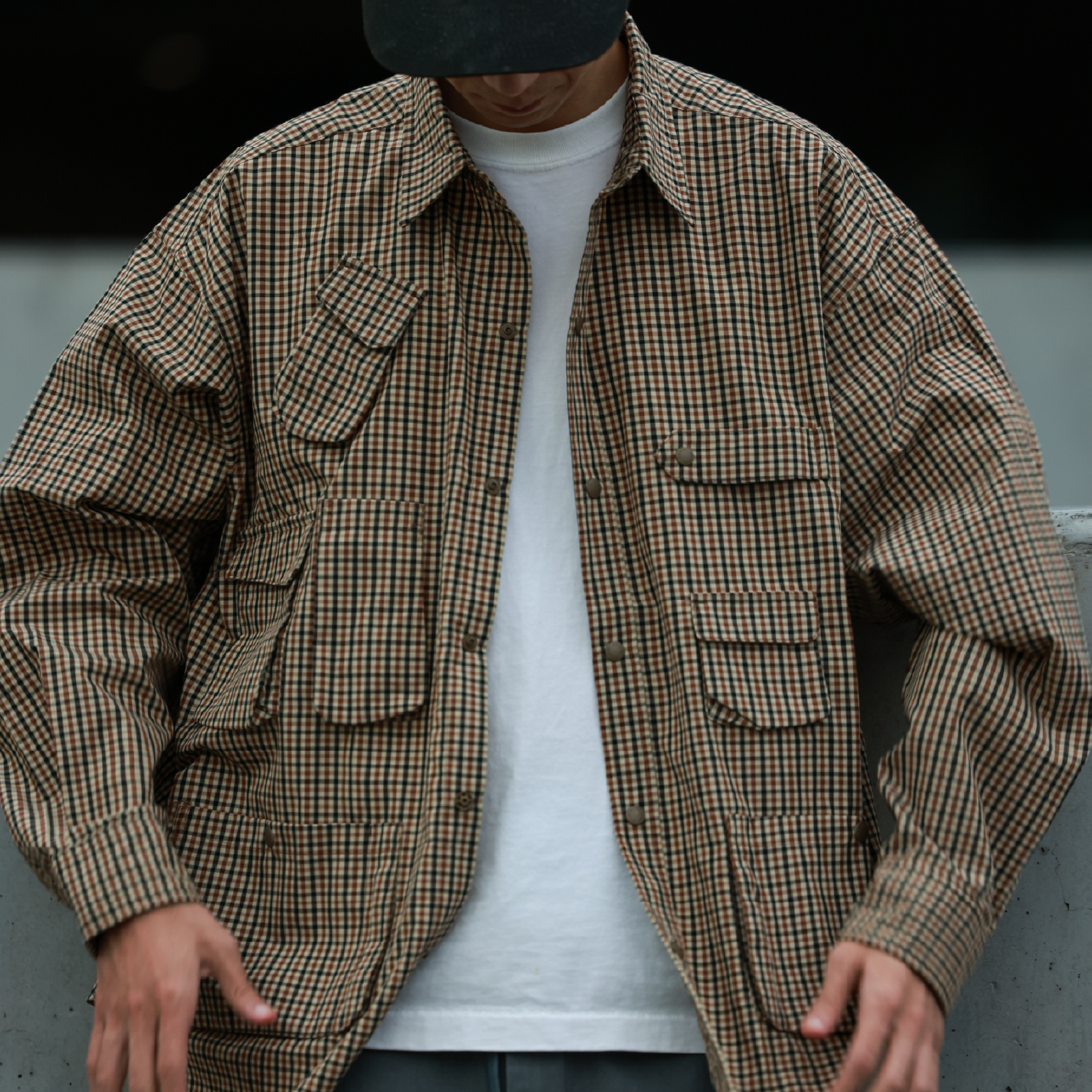 PIN SKTBS Check Pocket Shirt 格紋多口袋 長袖襯衫 [P-S05]
