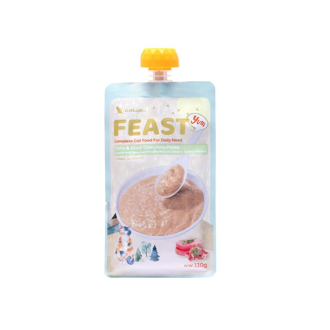 Astkatta FEAST 鮮肉盛宴營養主食包 - 白鰹吞拿 & 鴨肉 110g (Exp: Apr-2027)