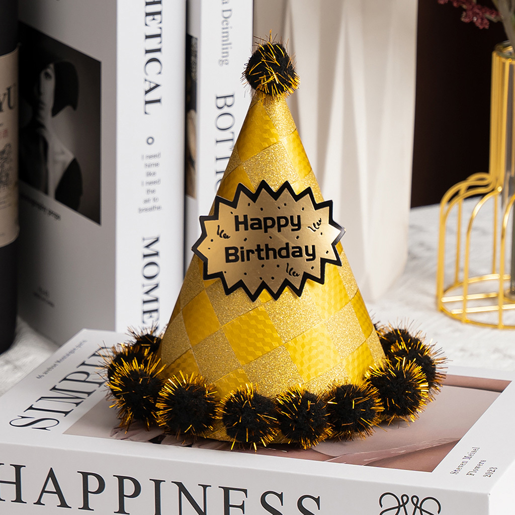 生日帽丨閃亮毛球款