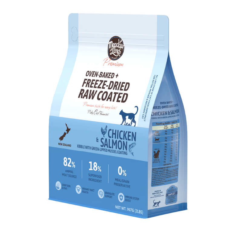 Meadowland | 烘焙雞肉 + 青口凍乾塗層 全貓糧 907g
