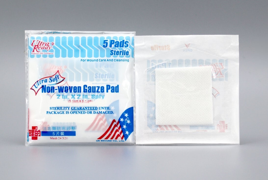 理的 - 消毒無紡布紗墊 2" (5.1 x 5.1cm) 5 片獨立包裝