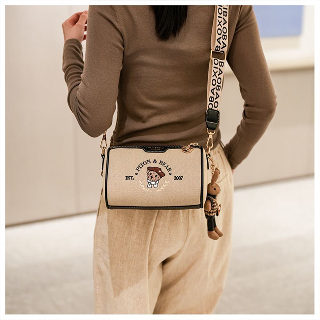 NEW 女孩熊可愛圓筒包-現貨