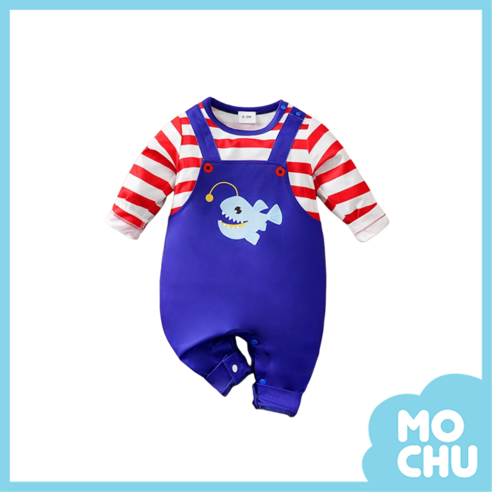 藍色魚長袖連身衣