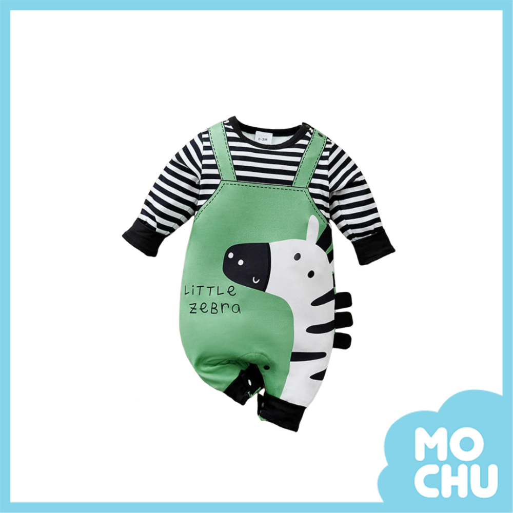 斑馬長袖連身衣