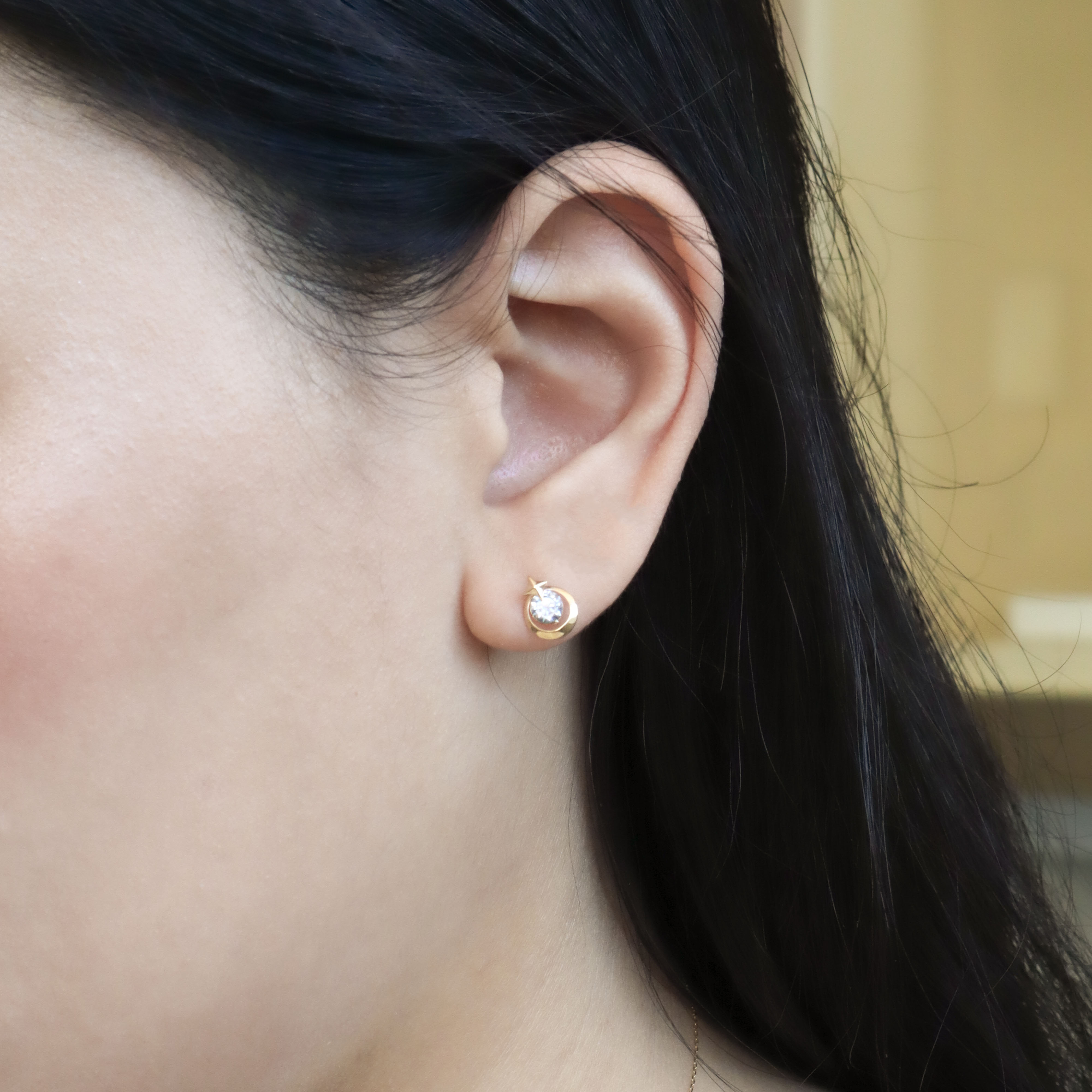 10K/星月守護耳環