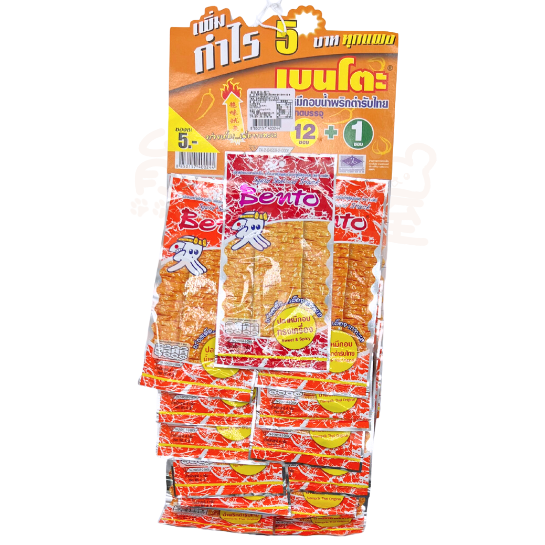 Bento超味魷魚(泰式辣) (12+1包(甜辣)*4g)(橙)  到期日2026–7-1