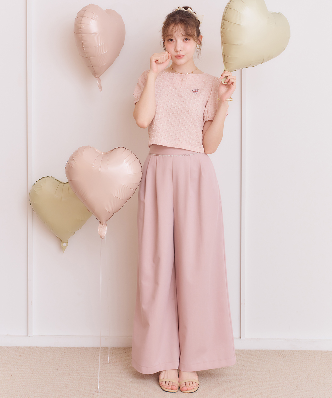 [預購] 折扣 LILLIAN CARAT 蕾絲滾邊寬褲