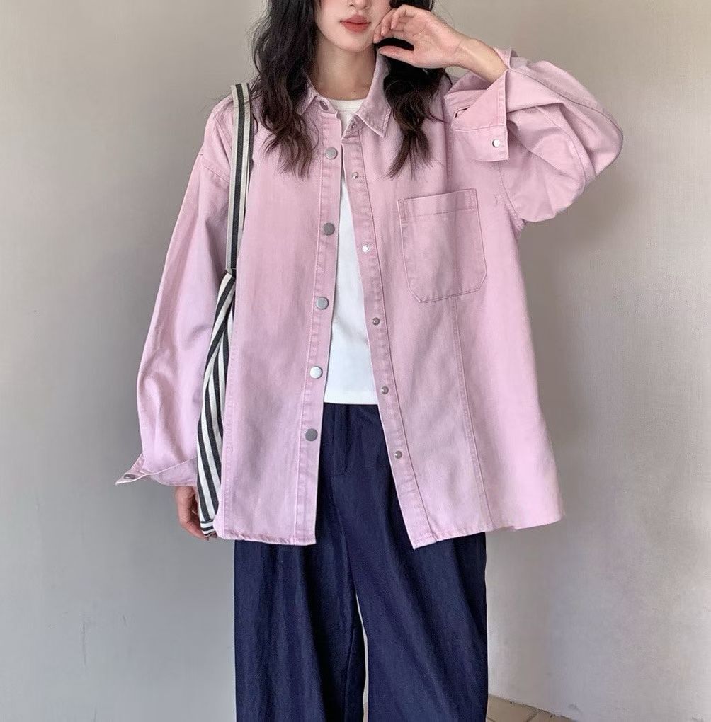 MI5011 寬鬆牛仔恤衫外套