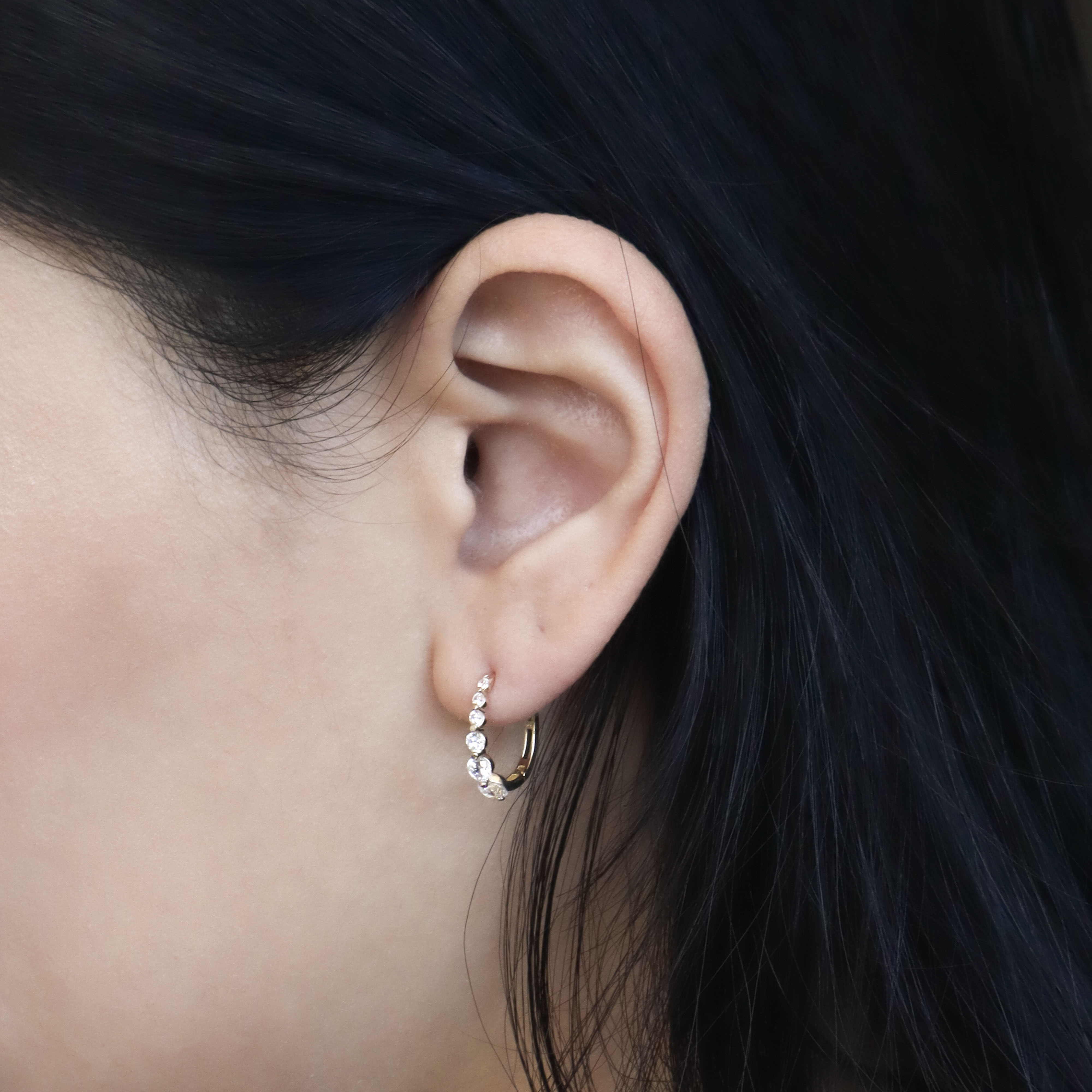 10K/閃爍光芒圈式耳環