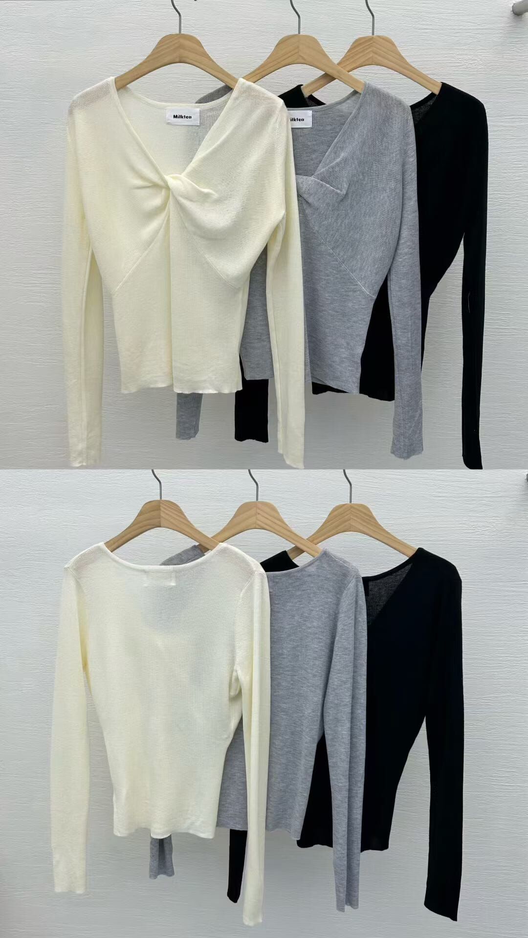 MI5015 扭結薄長袖上衣