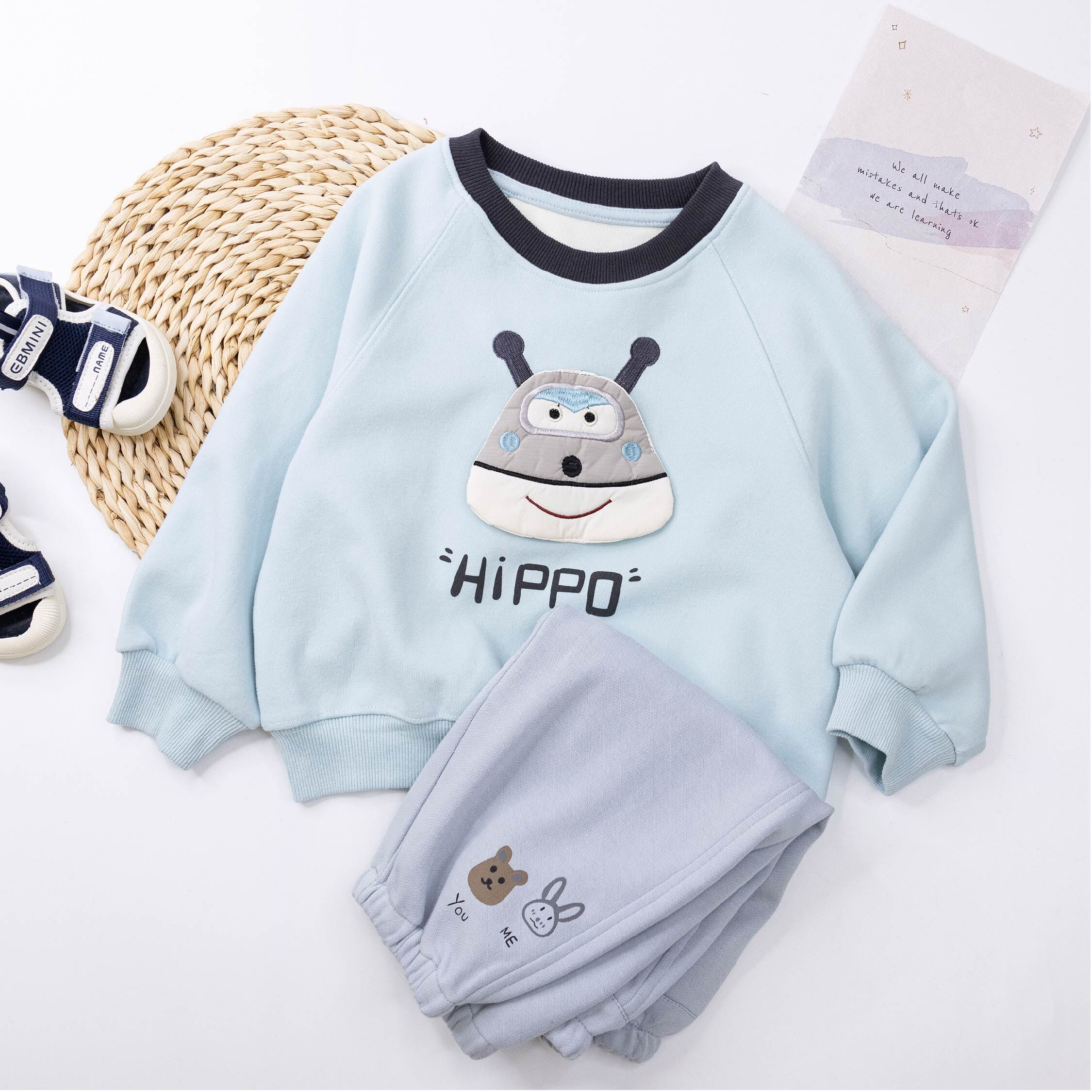 【H55389】機器萌寵立體造型圓領上衣