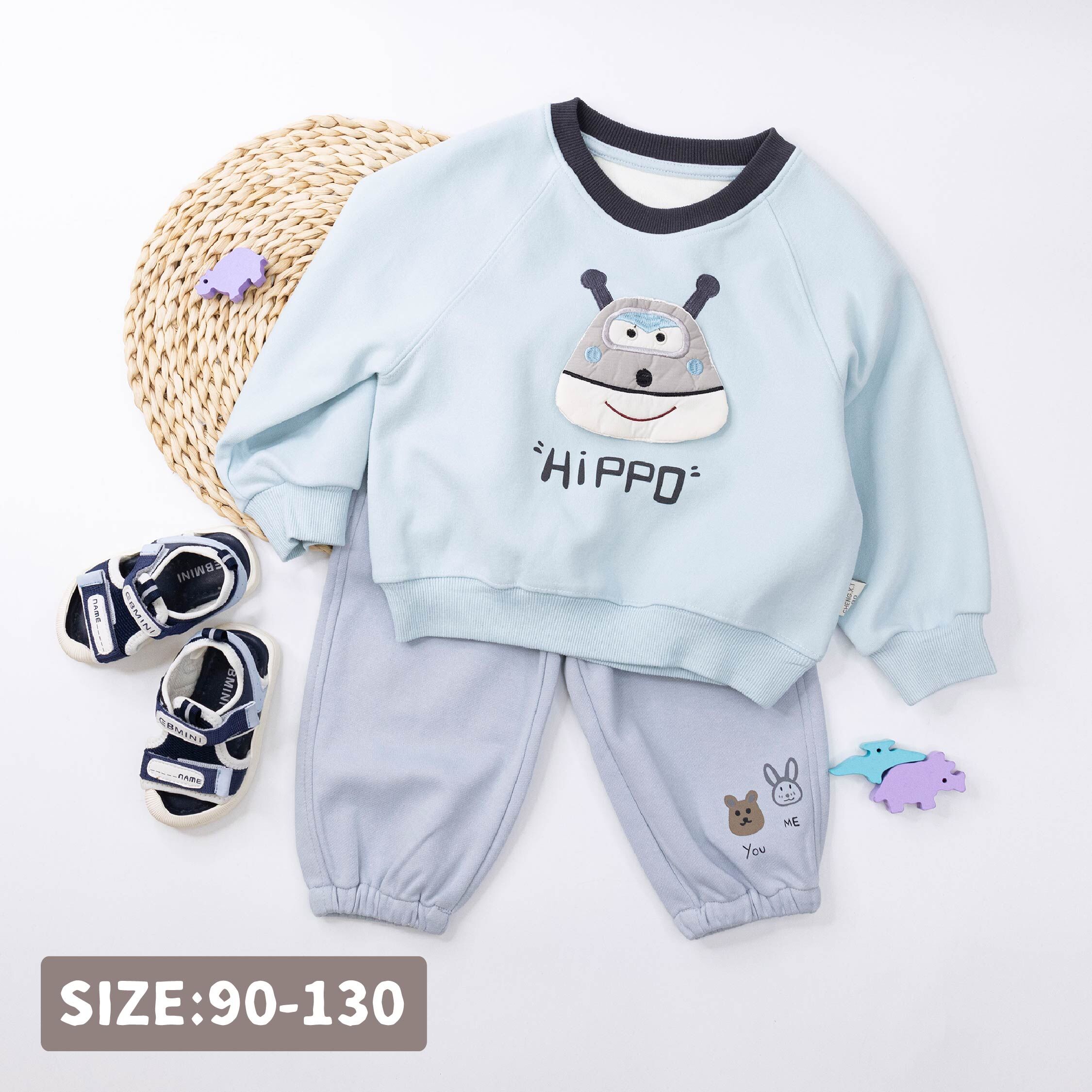 【H55389】機器萌寵立體造型圓領上衣