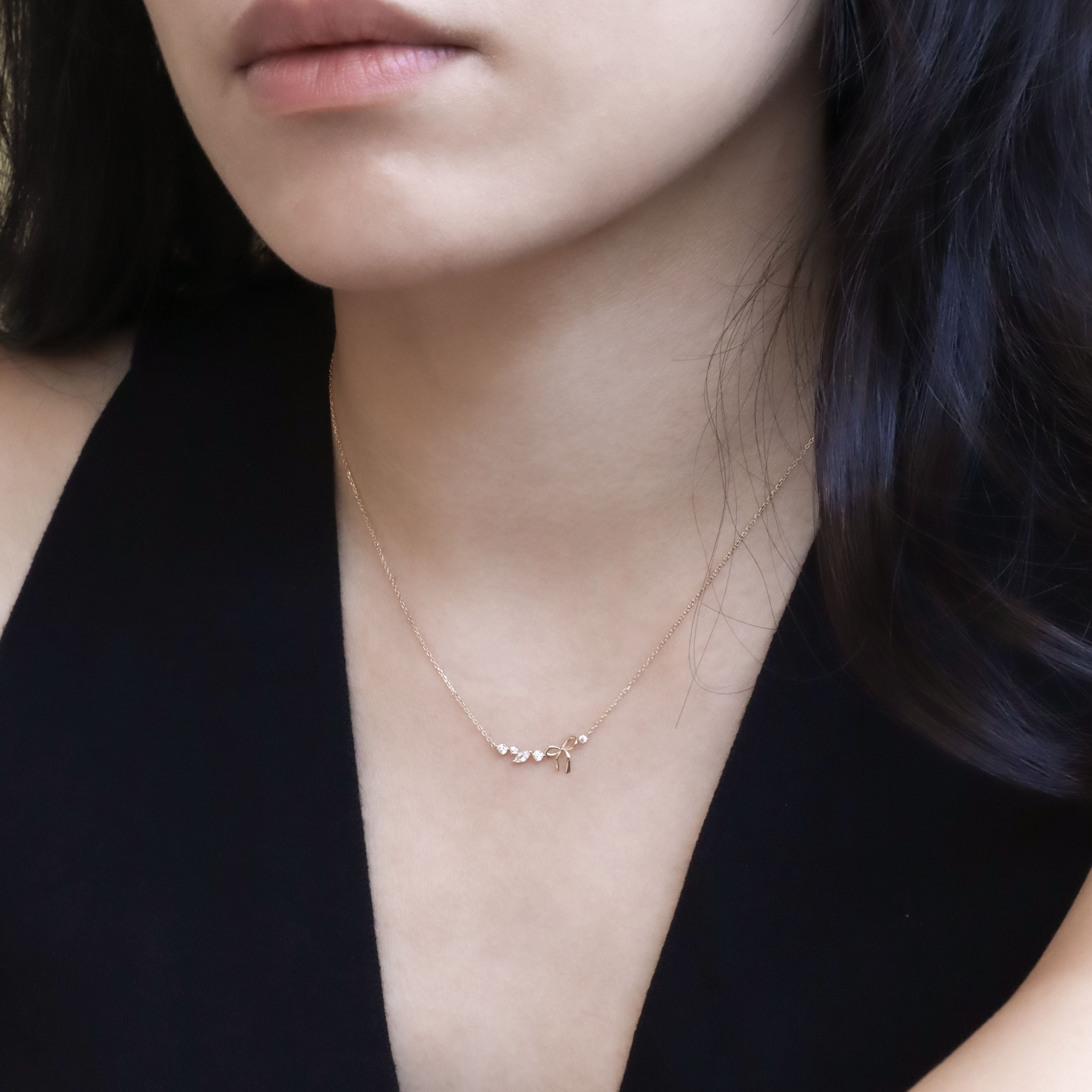 10K/氣質細蝴蝶結項鍊