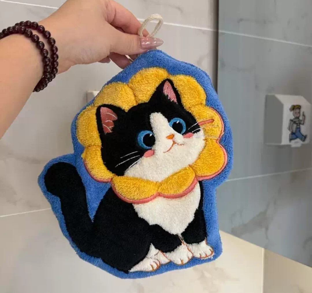 創意貓咪造型強吸水擦手巾