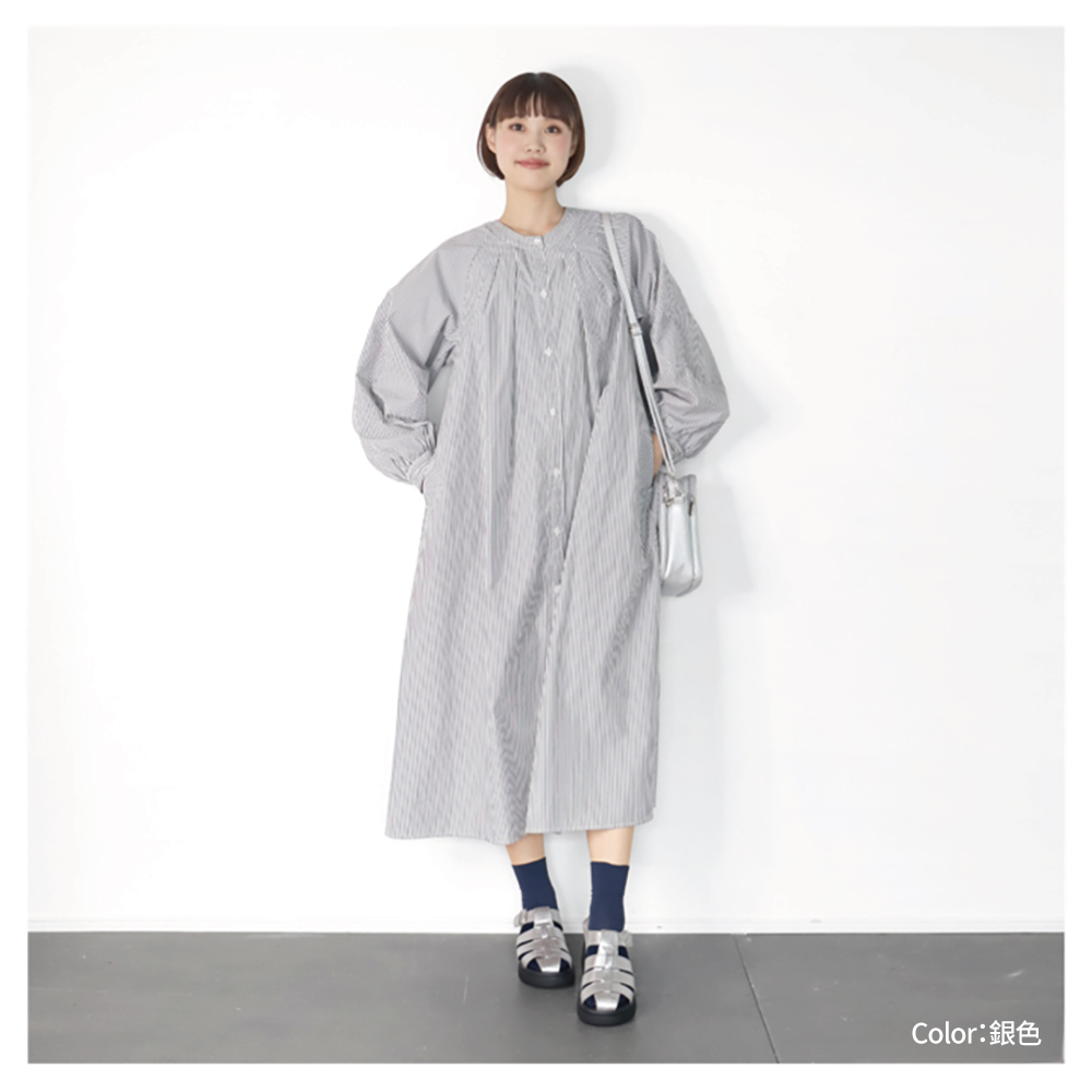 大阪樂步健康鞋 Re:getA輕量厚底編織漁夫涼鞋 RE255(SIL-白銀色)