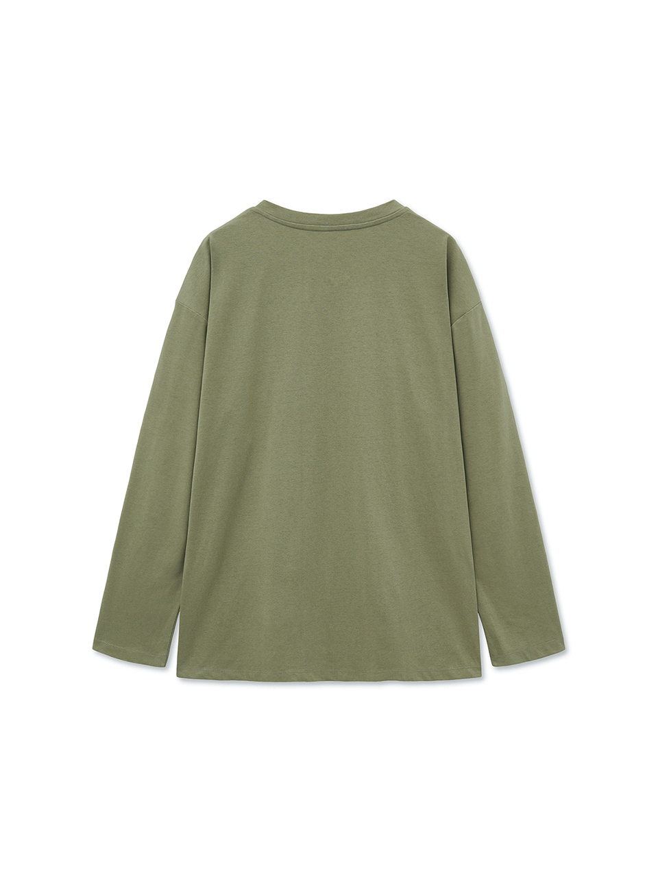 打褶細節長袖上衣男款 淺卡其