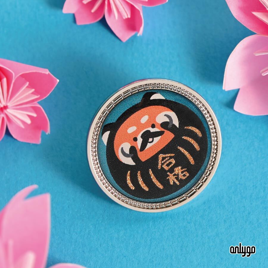 達磨開運バッジ｜合格レッサーパンダ