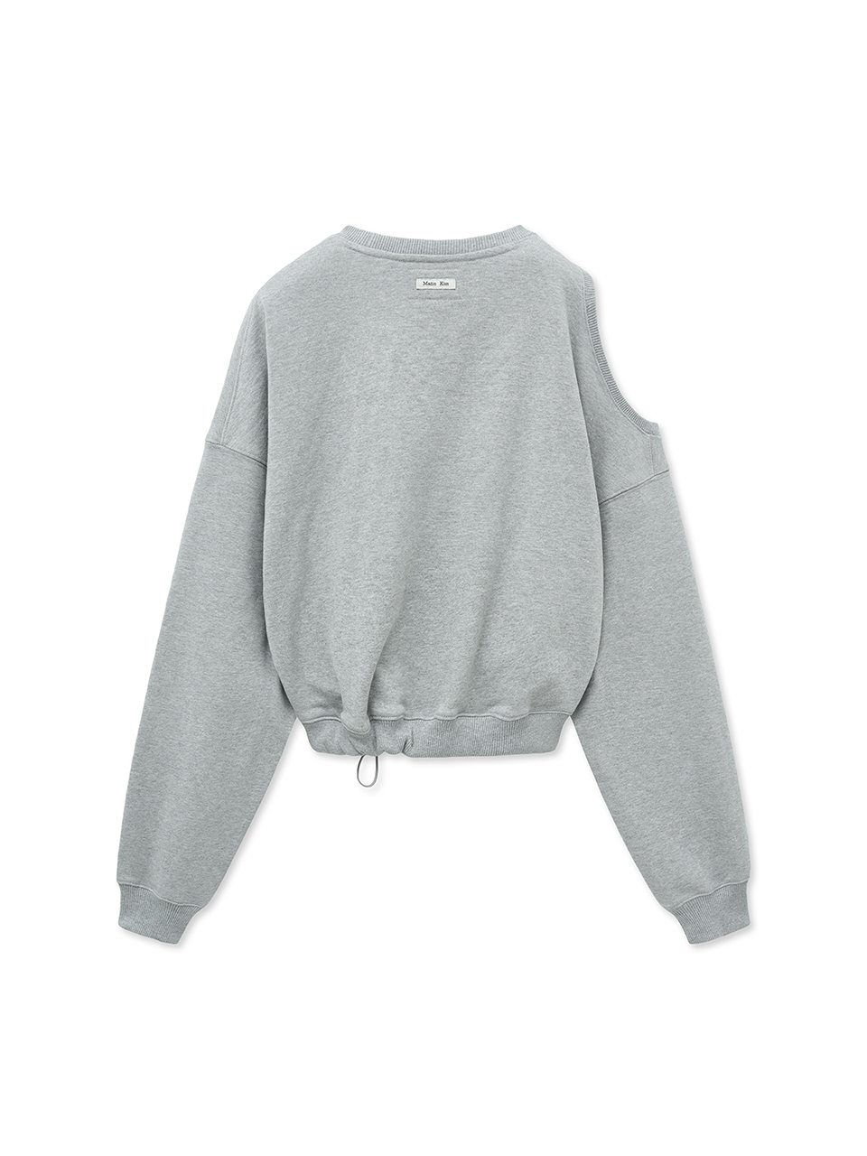 挖肩造型大學T 灰色