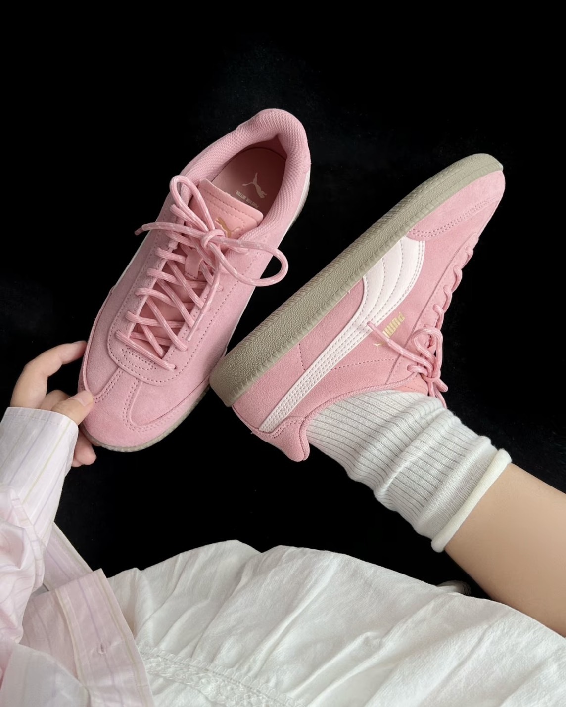 <高級感>Puma 9-T suede 復古底 麂皮 德訓鞋 粉色