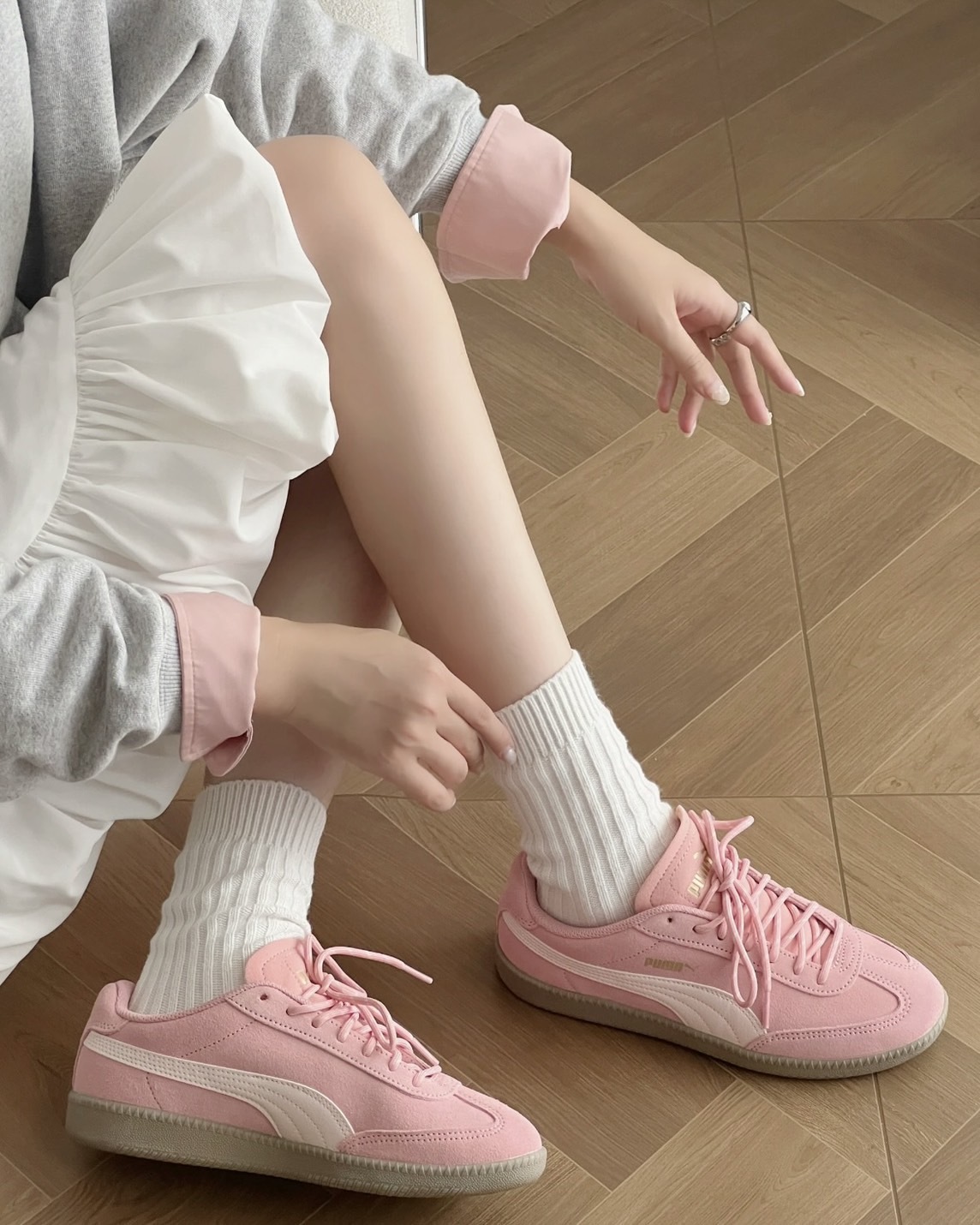 <高級感>Puma 9-T suede 復古底 麂皮 德訓鞋 粉色