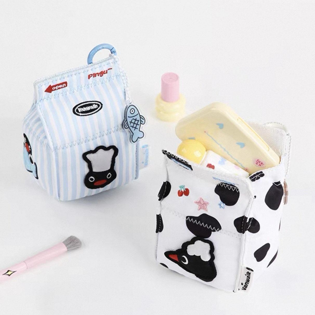 VANWALK x PINGU 企鵝家族 牛奶盒 迷你零錢包 收納包 鑰匙包 斜背小包 代購