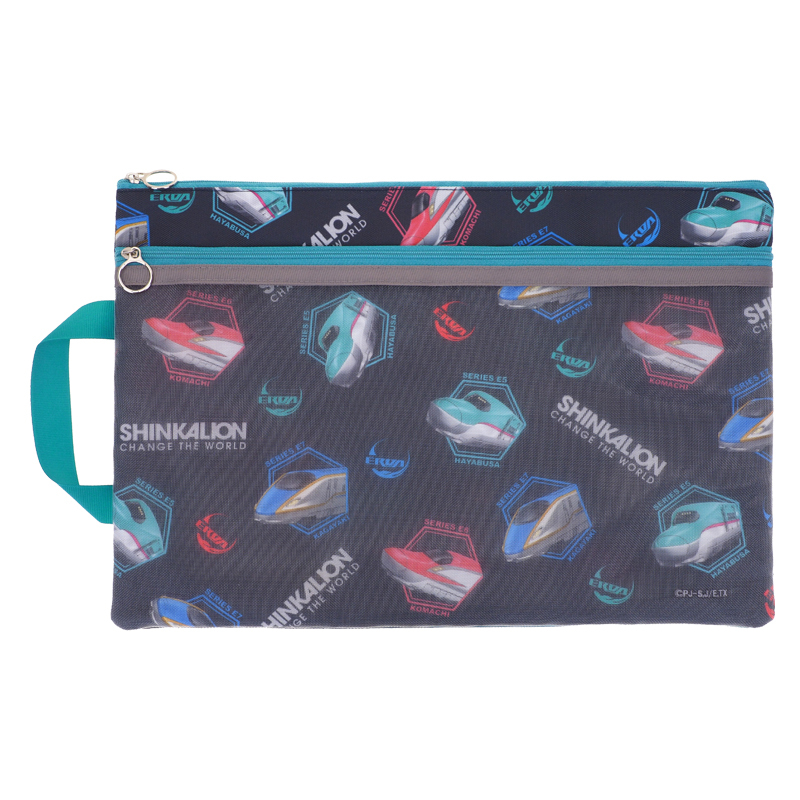 Shinkalion F4雙拉鍊布文件袋連手挽 SK-7297-1